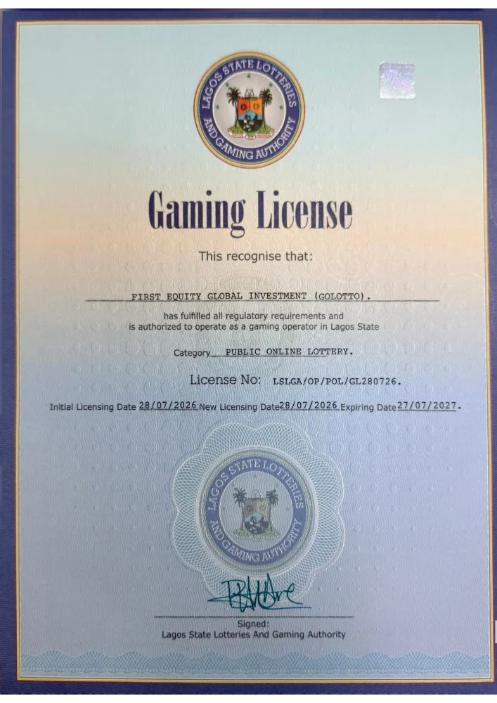 Preview of Golotto’s published Lagos licence